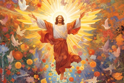 Golden Light: Christ's Triumph Over Death photo