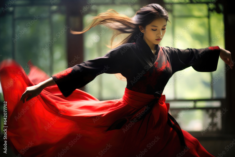 Obraz premium Energetic Martial Arts Attire in Motion