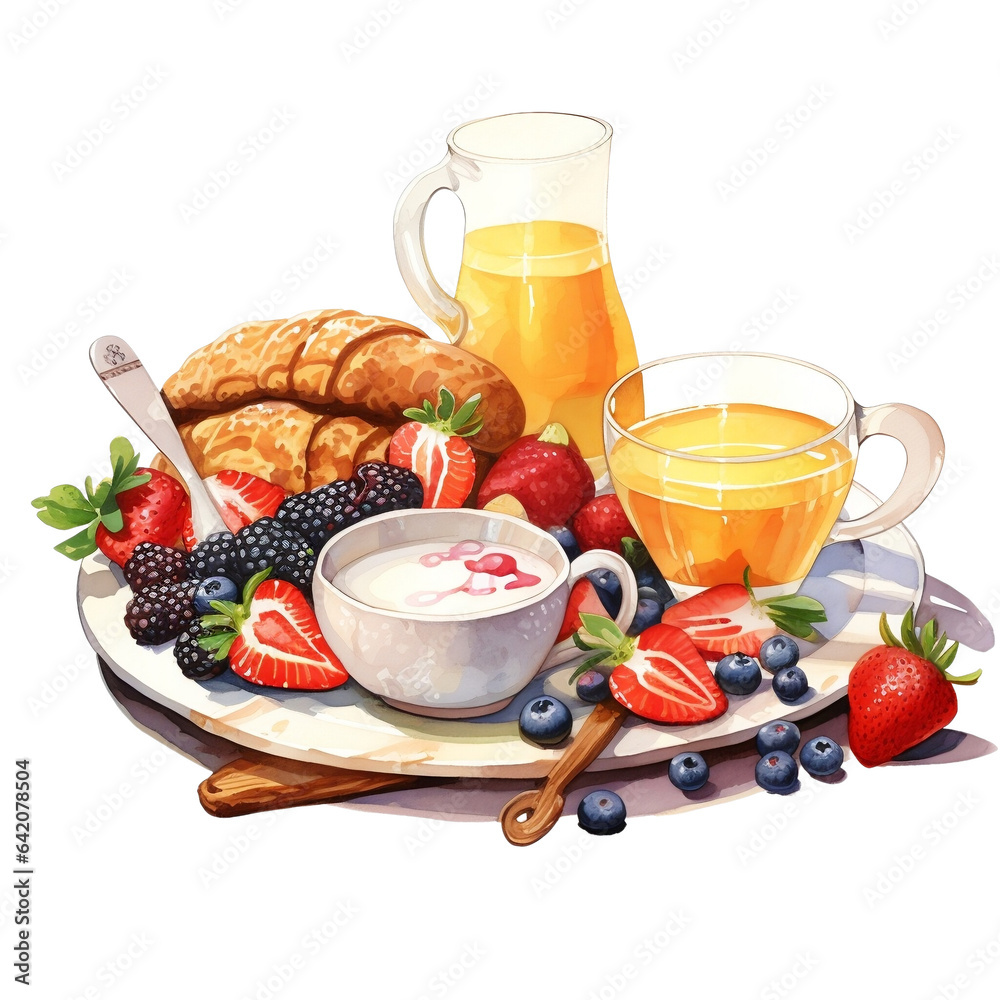 breakfast with coffee and croissant breakfast with coffee and croissant