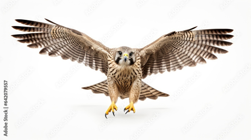 Fototapeta premium Peregrine falcon bird on white background