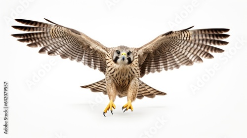 Peregrine falcon bird on white background