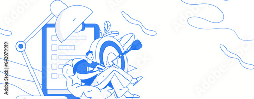 Education learning people flat vector concept hand drawn illustration