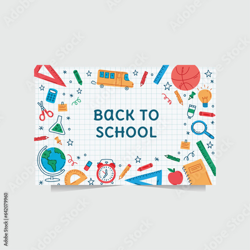 illustration of back to school with full color style