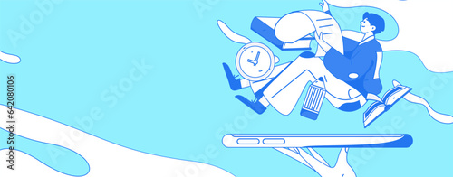 Education learning people flat vector concept hand drawn illustration