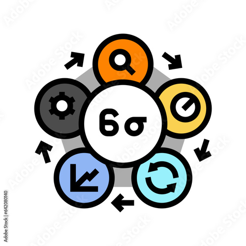 six sigma manufacturing engineer color icon vector. six sigma manufacturing engineer sign. isolated symbol illustration