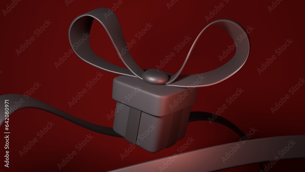 Modern 3d illustration of realistic 3d black present against black background. Minimal concept. 3d illustration highly usable. Black Friday design, sale, special gift, Christmas idea. Modern 3d illustration of realistic 3d black present against black background. Minimal concept. 3d illustration highly usable. Black Friday design, sale, special gift, Christmas idea.