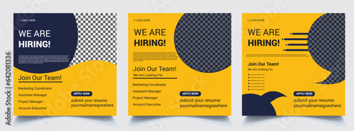 We are hiring Social media modern poster design. 3 in 1 template bundle.