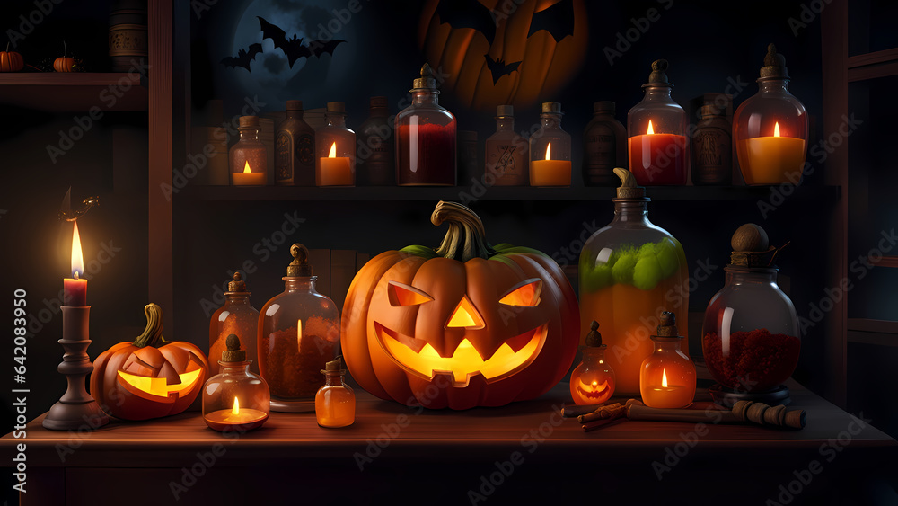 Fototapeta premium Fun Halloween theme high quality background for presentation banners.