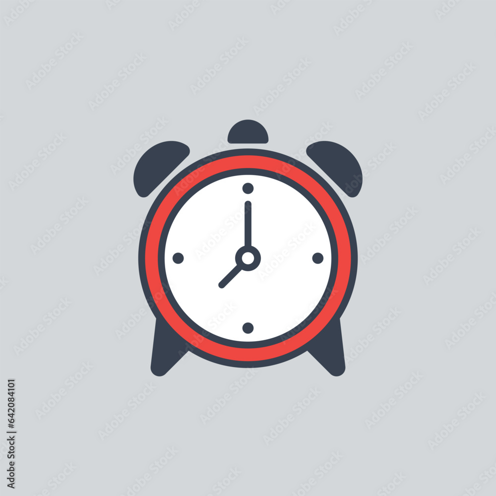 Alarm icon vector illustration. Clock on isolated background. Time sign concept. Alarm icon vector illustration. Clock on isolated background. Time sign concept.