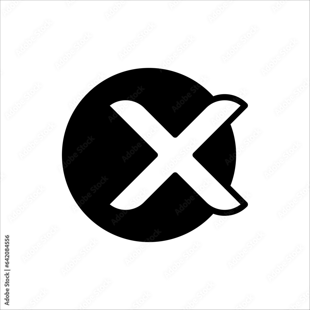 Fototapeta premium delete icon or cancel icon. for web design, vector isolated on white background.