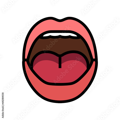 o letter mouth animate color icon vector. o letter mouth animate sign. isolated symbol illustration