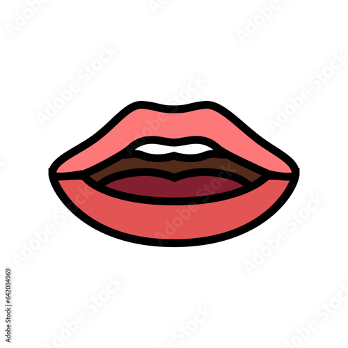 q w letter mouth animate color icon vector. q w letter mouth animate sign. isolated symbol illustration