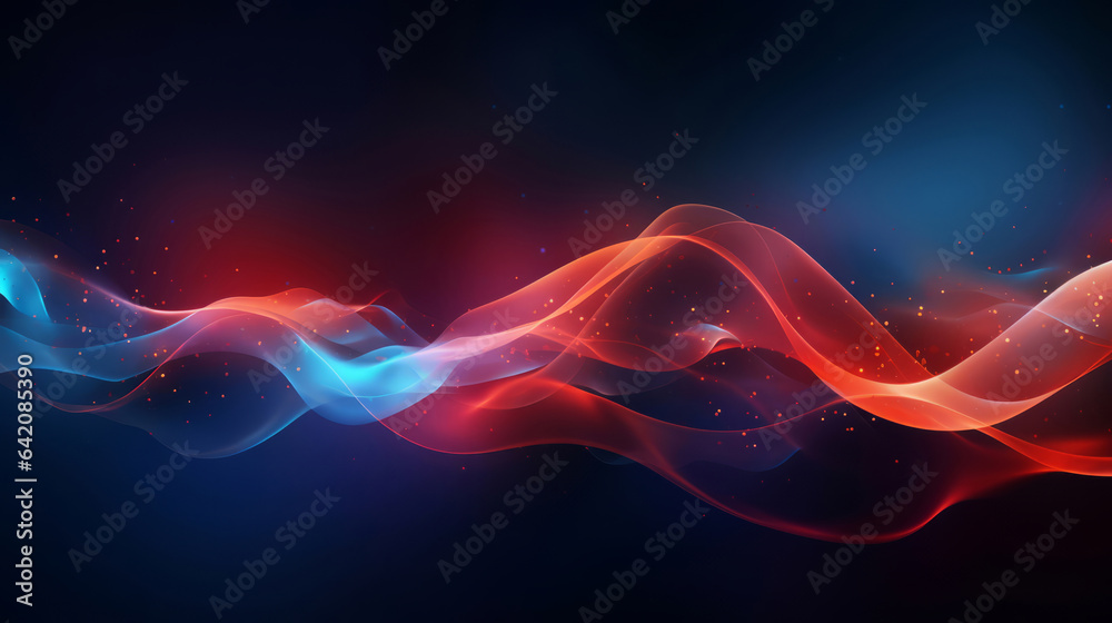 Fototapeta premium Multicolour geometric wave with particles concept. Modern abstract wallpaper background design.