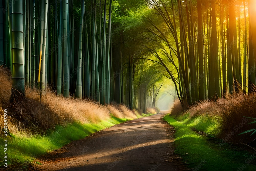 Fototapeta premium sunset in the forest