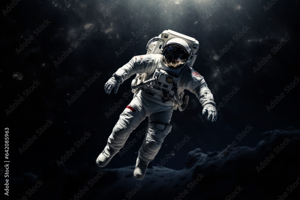 Astronaut over the planet. Generative AI Astronaut over the planet. Generative AI