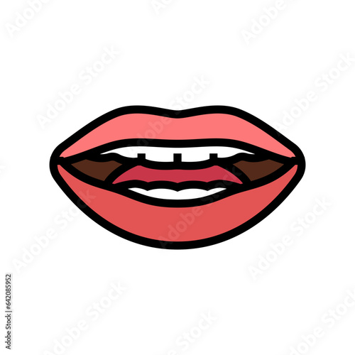 a e i letter mouth animate color icon vector. a e i letter mouth animate sign. isolated symbol illustration