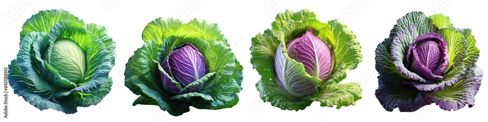 Obraz premium Cabbage a type of edible plant transparent background