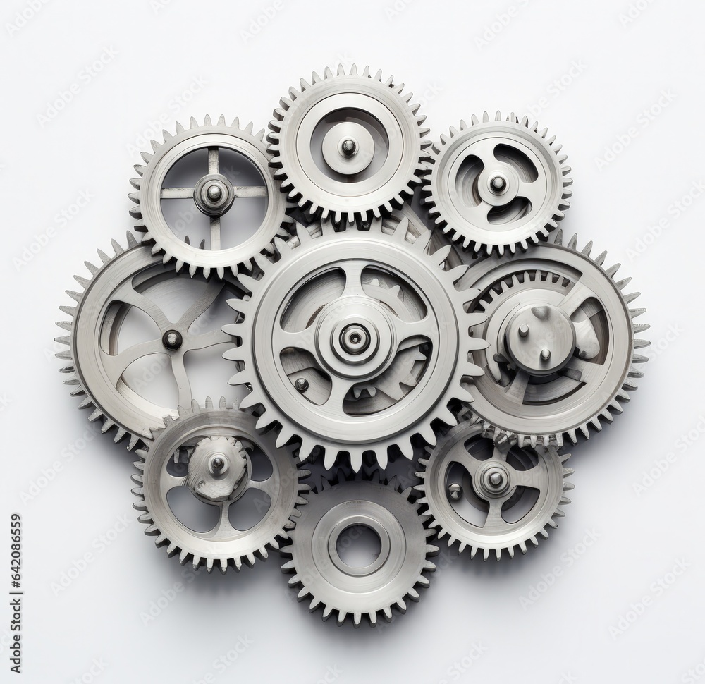 Gears illustration, engineering and creativity concept. Generative AI Gears illustration, engineering and creativity concept. Generative AI