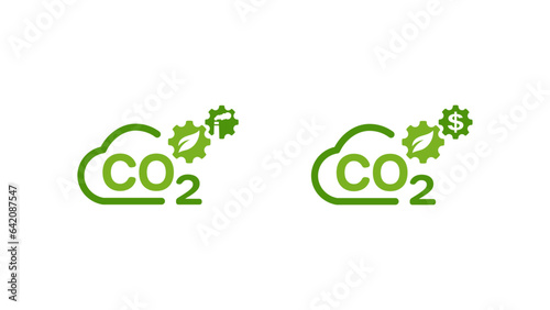 CO2 carbon tax management for industry.  
Sustainability vector illustration