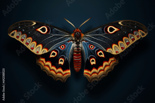 Beautiful, bright moth. Generative AI