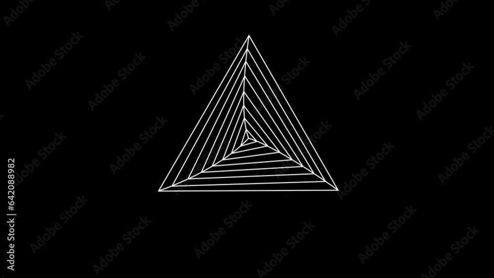 abstraction with triangles and lines. 2d flat motion