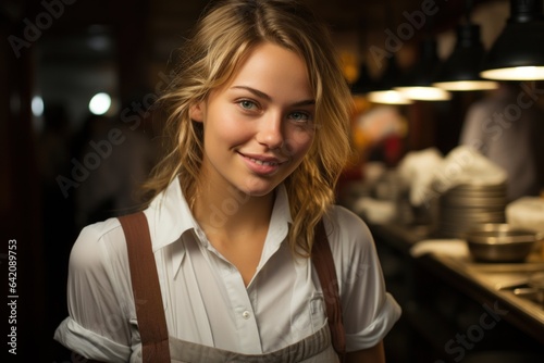young waitress in a cafe