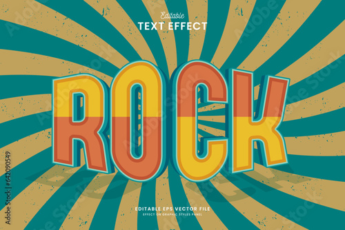 decorative 3d retro editable text effect vector design