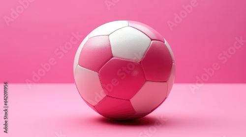 Abstract ball on pink wallpaper  Pink soccer ball on Pink Background.