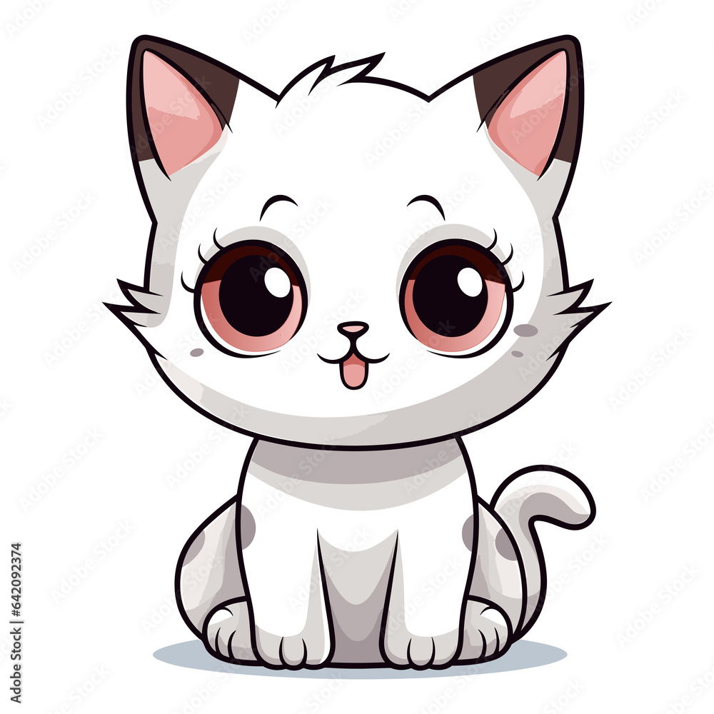 Cute cat, isolated on transparent background, Generative AI. Cute cat, isolated on transparent background, Generative AI.