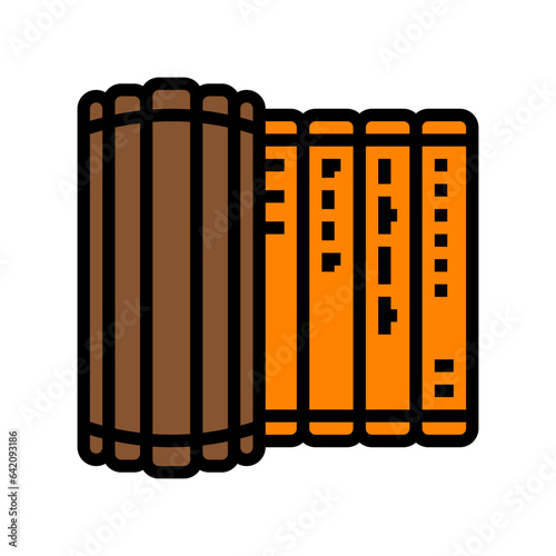 bamboo scroll taoism color icon vector. bamboo scroll taoism sign. isolated symbol illustration