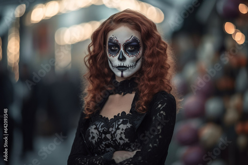 Attractive mature woman in Halloween 