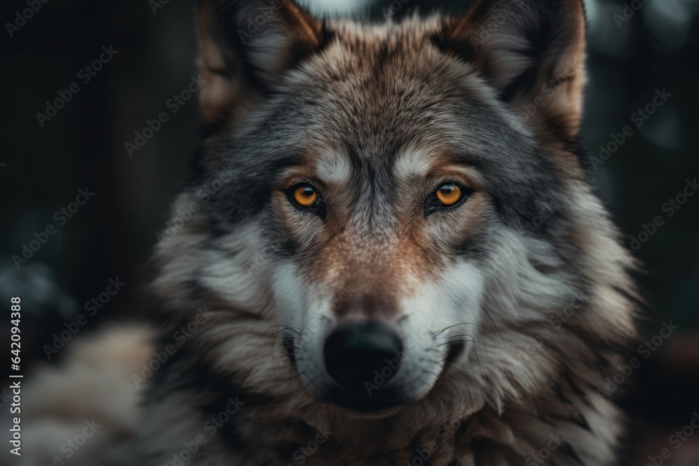 grin of a wolf close up