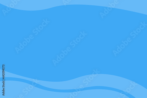 Blue Presentation template with blank space. White ribbon shape on top and bottom.