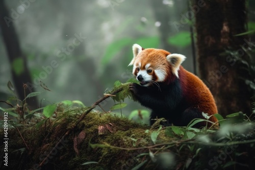 Red or Lesser Panda, its scientific name is Ailurus fulgens photo