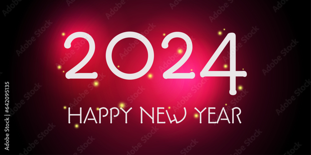 2024 - Happy New Year. Pink velvet background, and Happy New Year.
