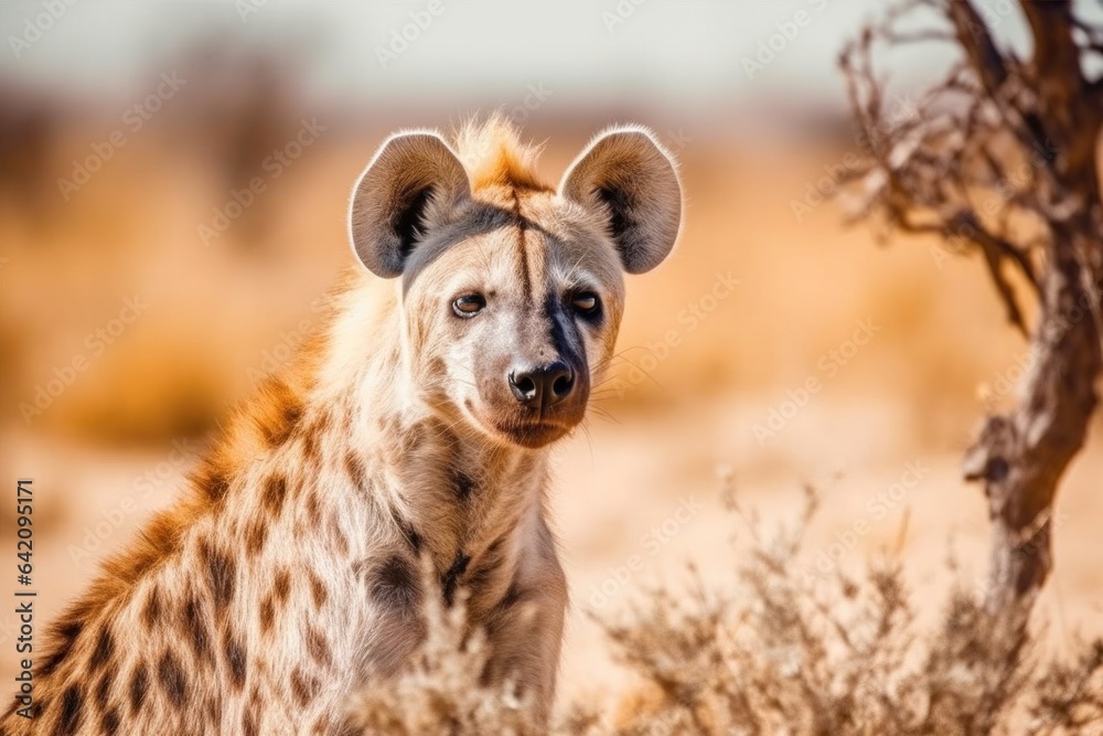 Fotobehang Hyena portrait of spotted hyena  #642095171