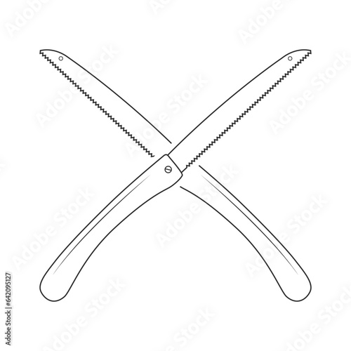 Cross Saw, Cross Saw outline, Saw vector, Saw outline, Saw, Hardware outline, Saw lineart, Worker elements, Labor equipment, Repair tools, Forest tools, Woodcutter, Woodsman, Carpenter tool