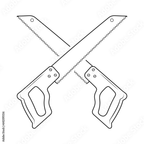 Cross Saw, Cross Saw outline, Saw vector, Saw outline, Saw, Hardware outline, Saw lineart, Worker elements, Labor equipment, Repair tools, Forest tools, Woodcutter, Woodsman, Carpenter tool