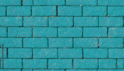 Green texture of brick wall. Wall with grunge background.