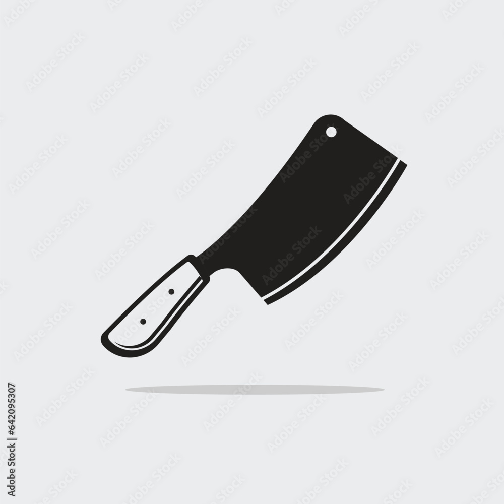 Cleaver, butcher knife black icon vector illustration Cleaver, butcher knife black icon vector illustration