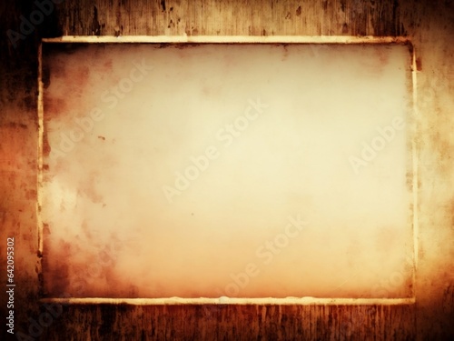 old paper background with frame, Vintage distressed old photo light leaks, film grain, dust and scratches transparent texture overlay with vignette border, Dirty grunge 