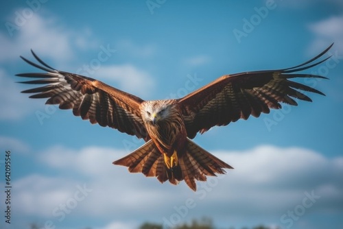  bald eagle soaring against clear blue alaskan sky