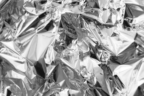 Mirror background aluminum foil texture with folds