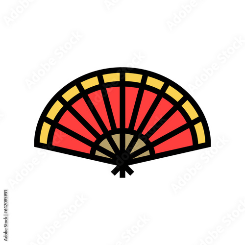 taoist ritual fan taoism color icon vector. taoist ritual fan taoism sign. isolated symbol illustration