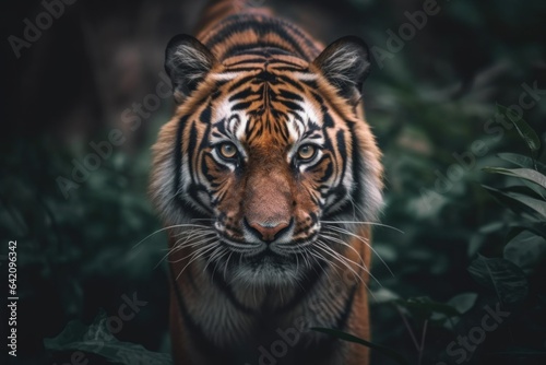 Beautiful Sumatran tiger on the prowl