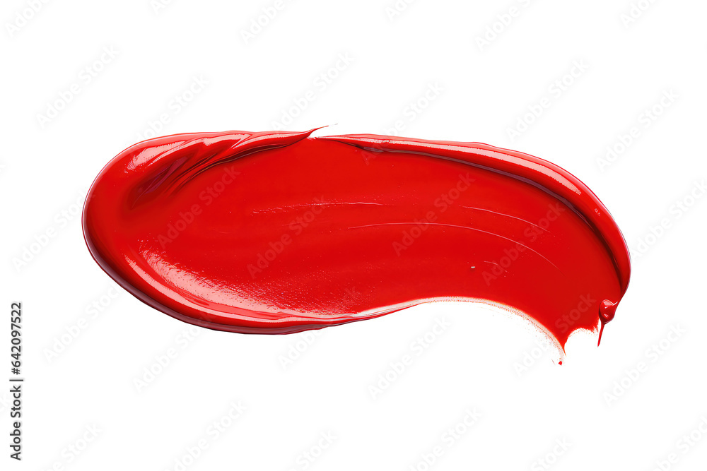 Red lipstick swatch isolated on white background. Png with transparent background, cutout. - obrazy, fototapety, plakaty 