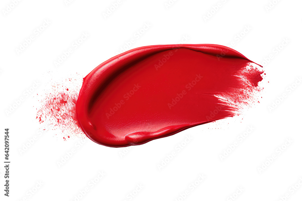 Red lipstick swatch isolated on white background. Png with transparent background, cutout. - obrazy, fototapety, plakaty 