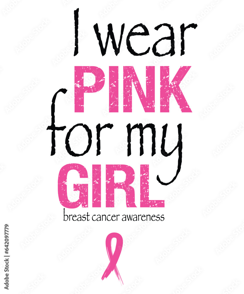 Fototapeta premium Breast Cancer Awareness Month T Shirt Design