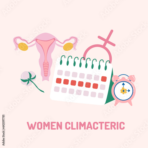 Women menopause, climacteric concept background