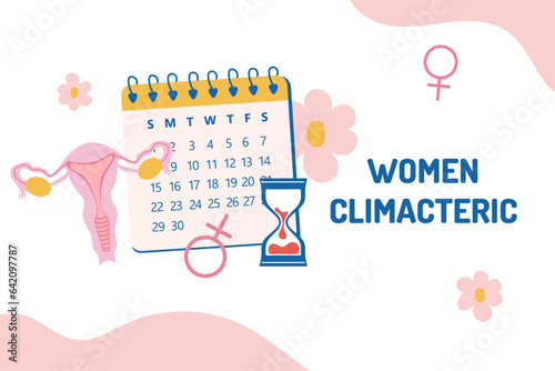 Women climacteric, menopause concept background